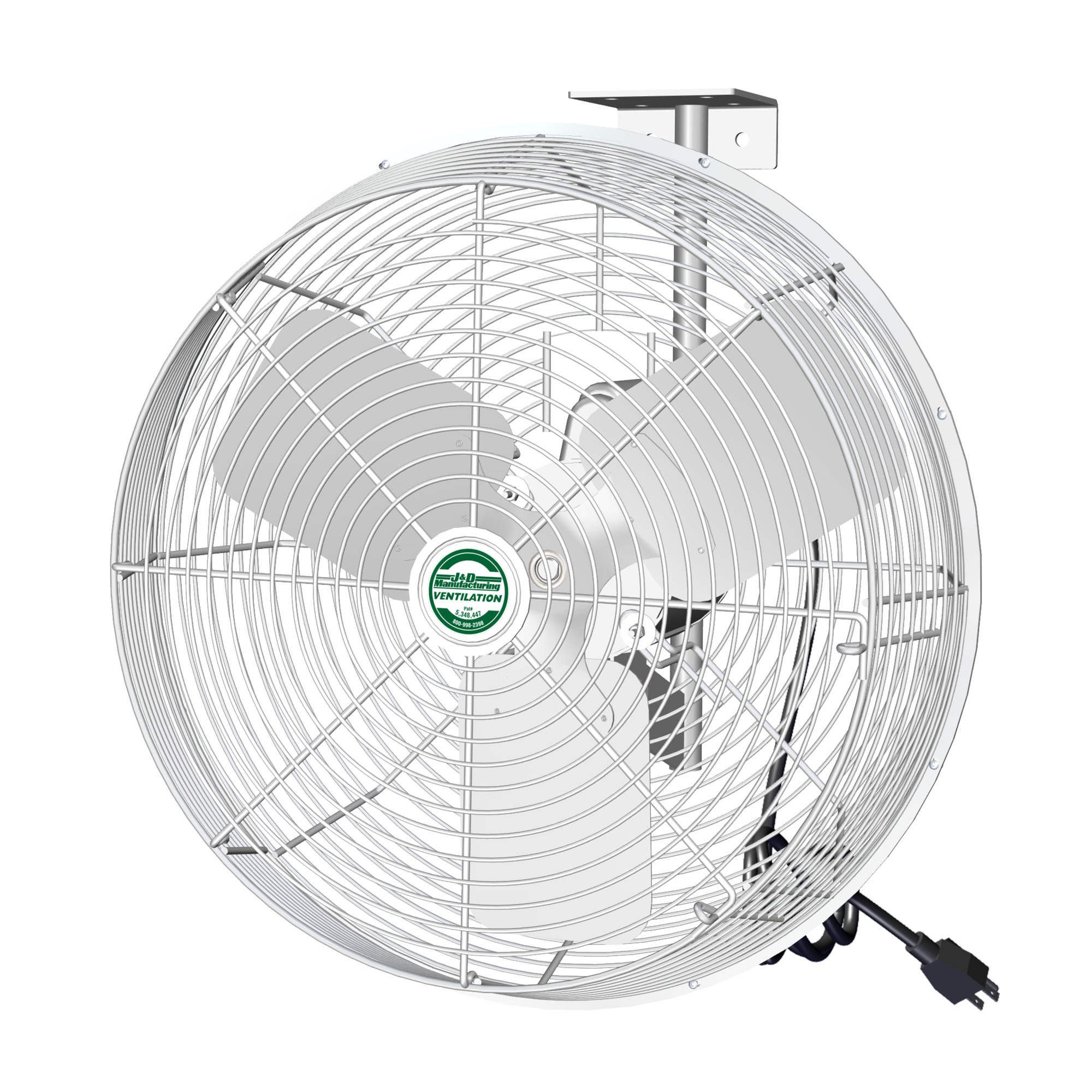 J&D Mfg., Green Breeze, 20in. White 115V 1PH S/Var, Drive Type Direct, Fan Diameter 20 in, Air Delivery 3650 cfm, Model# VBG20